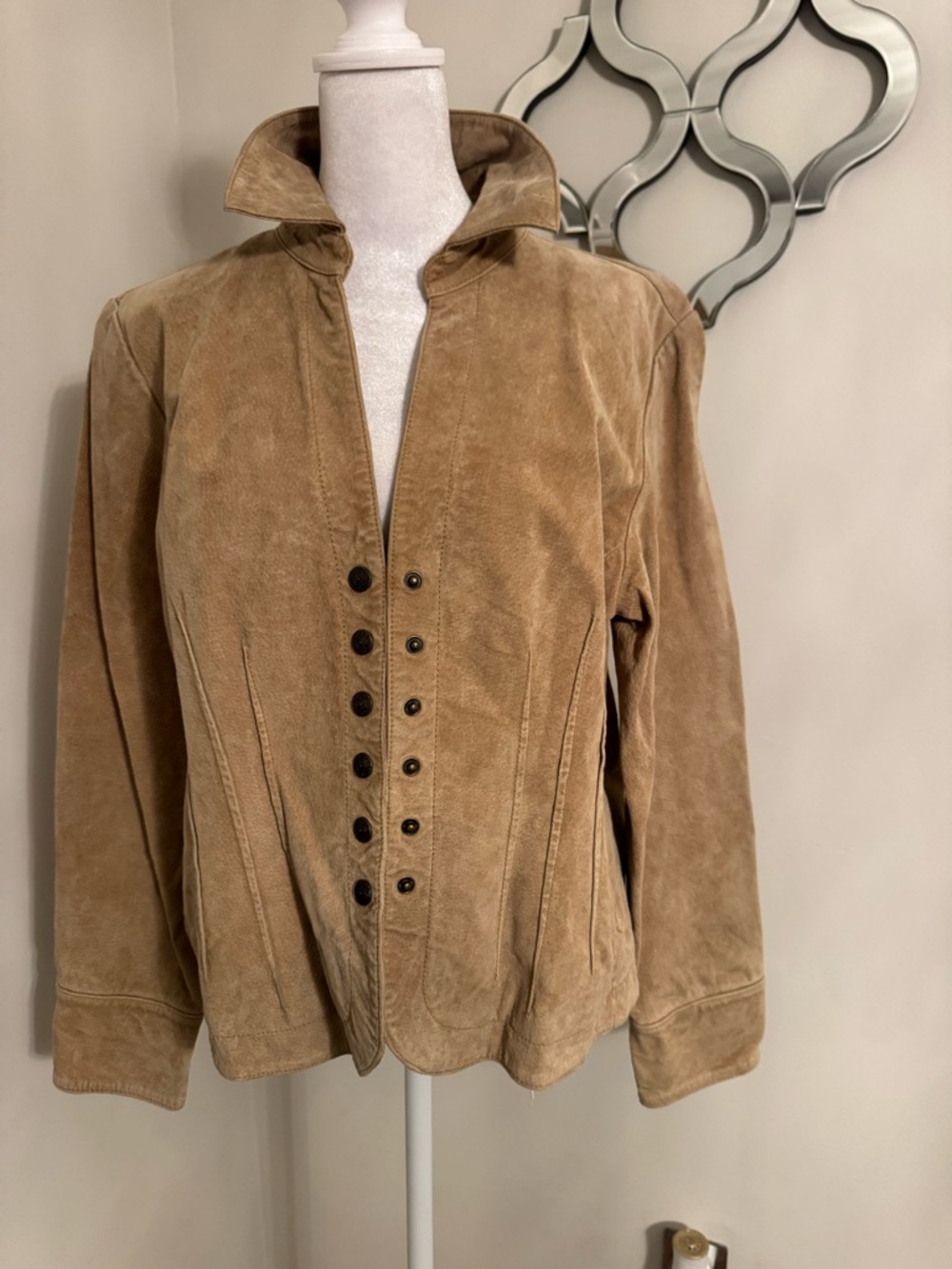Ami Alexandre Mattiussi Tan Suede Double-Row Button Jacket